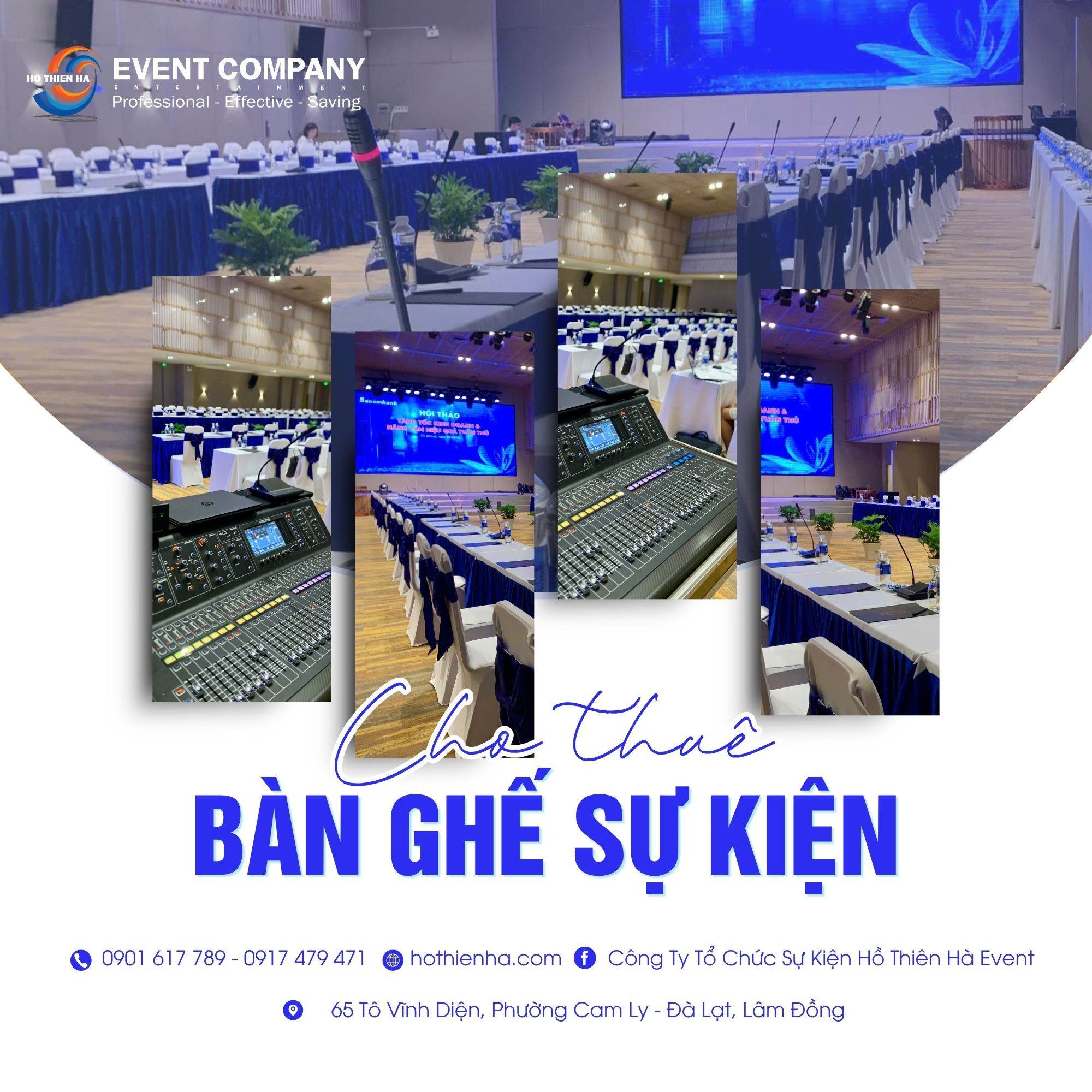 Dịch vụ cho thuê bàn ghế sự kiện - Đầy đủ, chỉn chu, thẩm mỹ